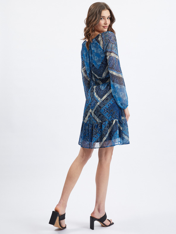 Orsay Tmavě modré dámské vzorované šaty ORSAY