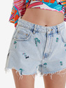 Desigual Světle modré dámské džínové kraťasy Desigual Milano