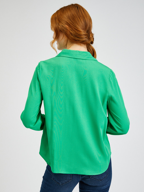 Orsay Zelená dámská saténová halenka ORSAY