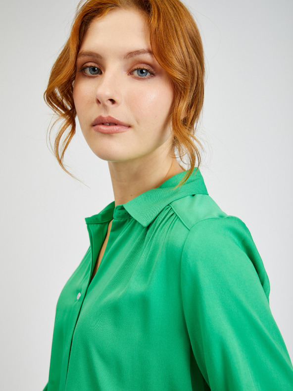 Orsay Zelená dámská saténová halenka ORSAY