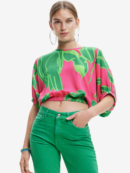 Desigual Zeleno-růžový dámský top Desigual Garret