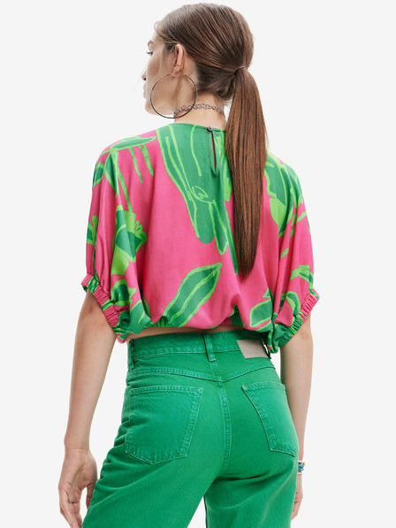 Desigual Zeleno-růžový dámský top Desigual Garret