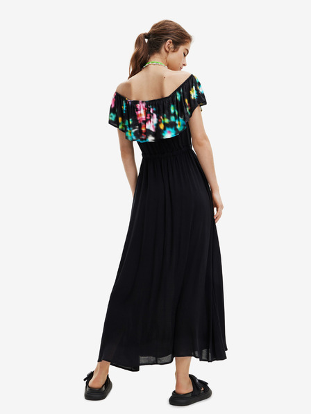 Desigual Černé dámské šaty s volánem Desigual Susan