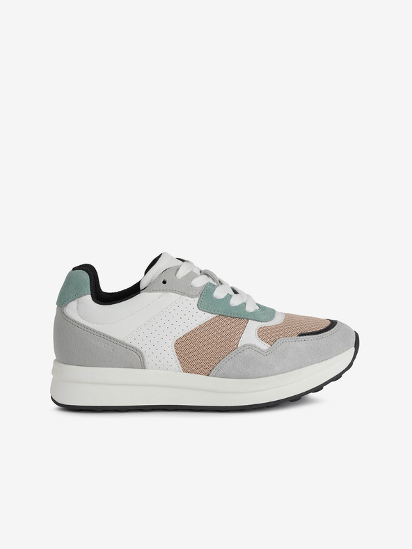 Geox Bílo-šedé dámské semišové boty Geox Runntix