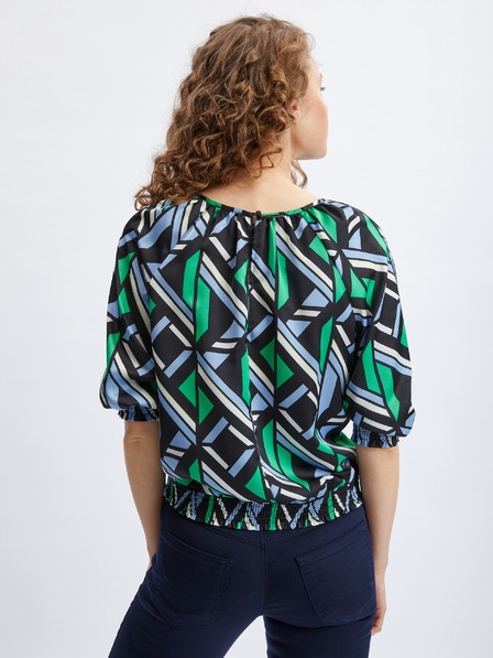 Orsay Černo-zelená dámská vzorovaná halenka ORSAY