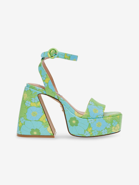 Steve Madden Světle modro-zelené dámské sandály na podpatku Steve Madden