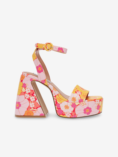 Steve Madden Oranžovo-růžové dámské sandály na podpatku Steve Madden