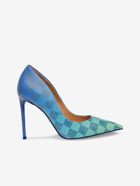 Steve Madden Modro-zelené dámské kostkované lodičky Steve Madden