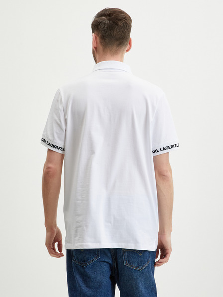 Karl Lagerfeld Bílé pánské polo tričko KARL LAGERFELD