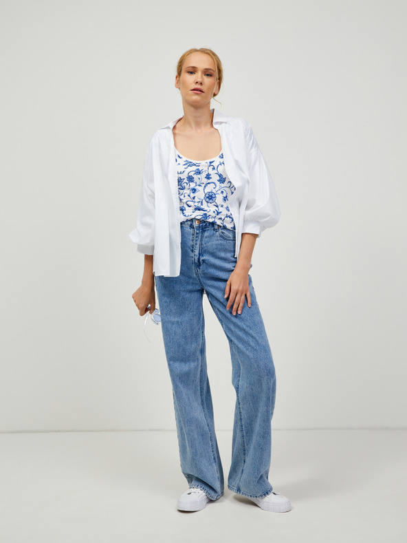 Orsay Modro-bílé vzorované tričko ORSAY