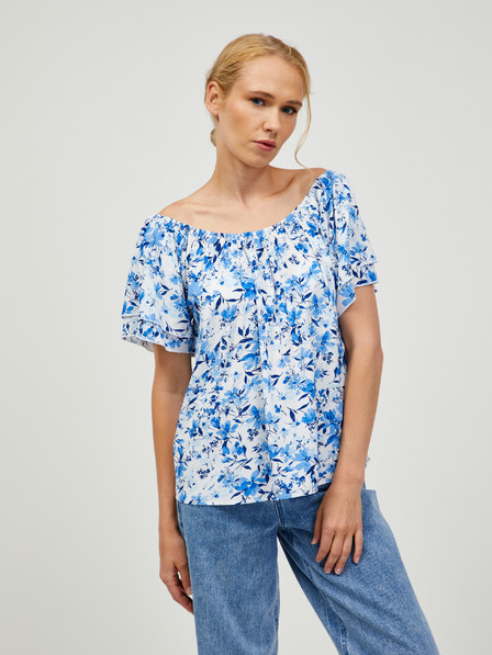 Orsay Bílo-modrá květovaná halenka ORSAY