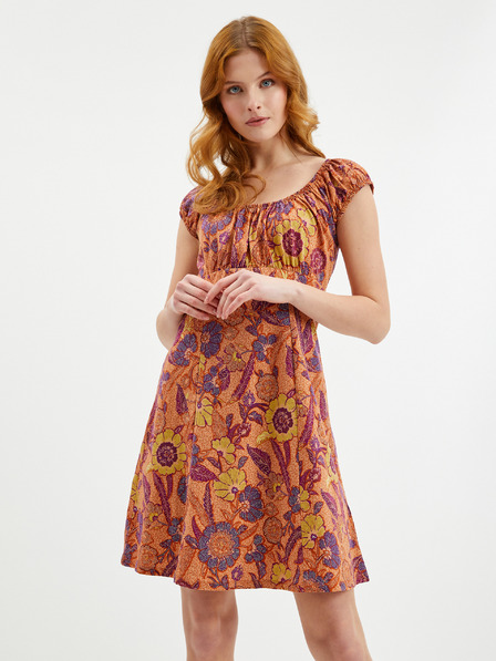 Orsay Oranžové dámské květované šaty ORSAY