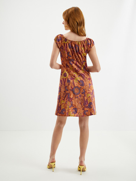 Orsay Oranžové dámské květované šaty ORSAY