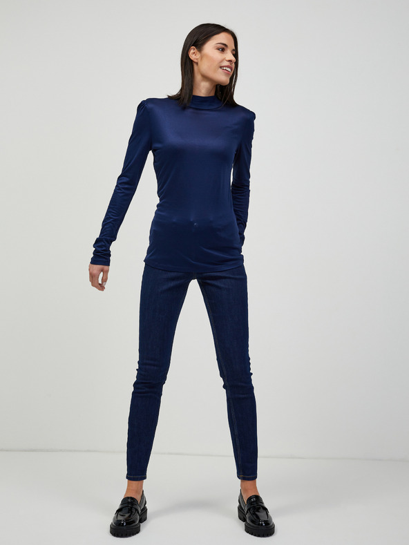 Orsay Tmavě modré tričko s dlouhým rukávem ORSAY