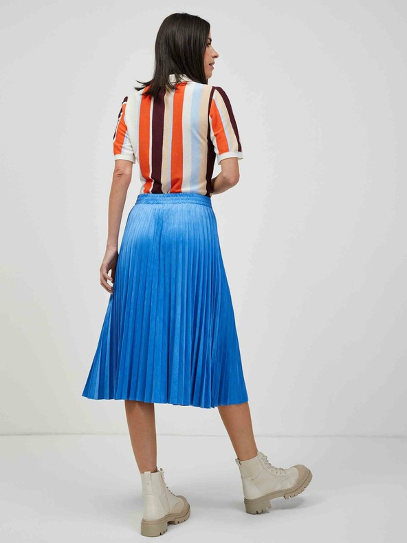 Orsay Oranžovo-krémový lehký pruhovaný svetr s krátkým rukávem ORSAY