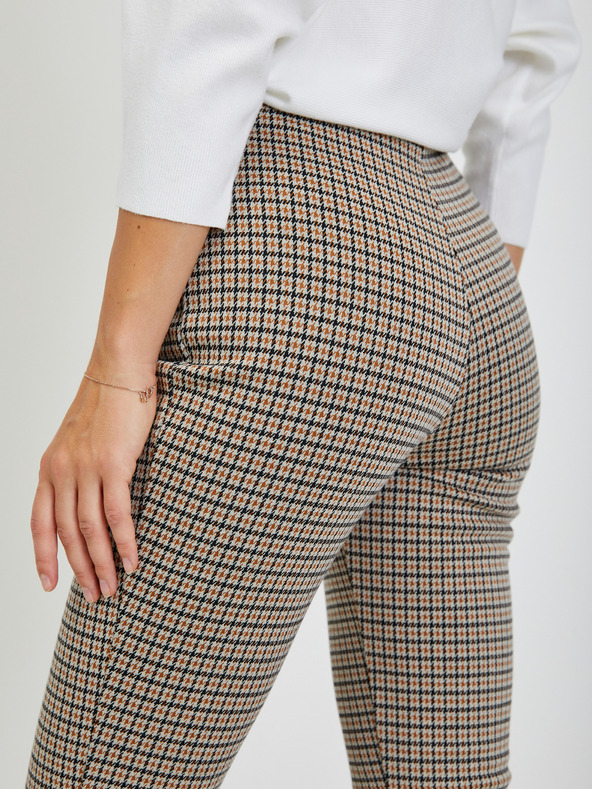 Orsay Béžové dámské vzorované zkrácené kalhoty ORSAY