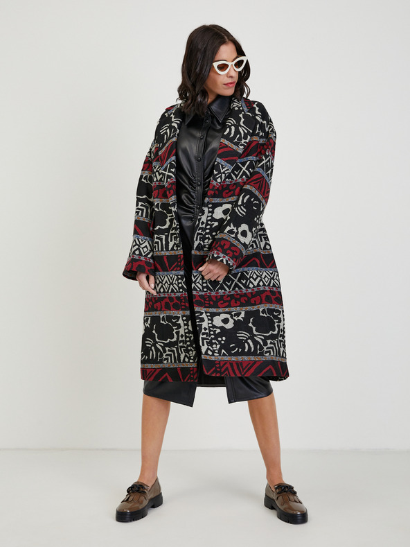 Orsay Černé dámské koženkové midišaty ORSAY