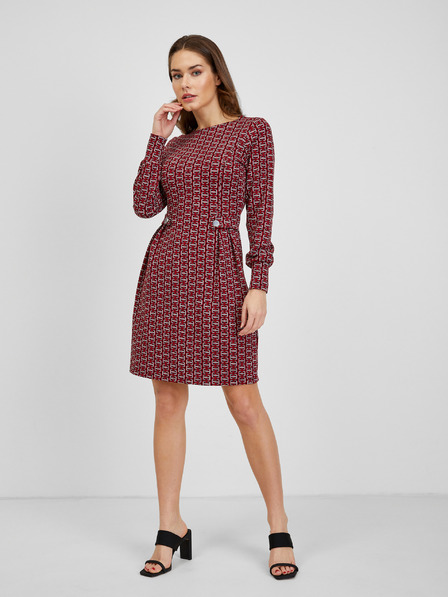 Orsay Červené dámské vzorované šaty ORSAY