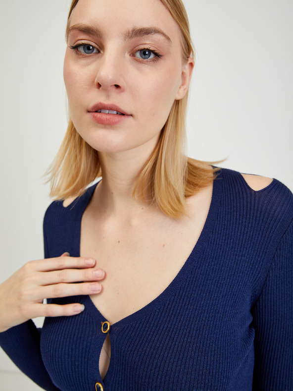 Orsay Tmavě modrý dámský kardigan s průstřihy ORSAY