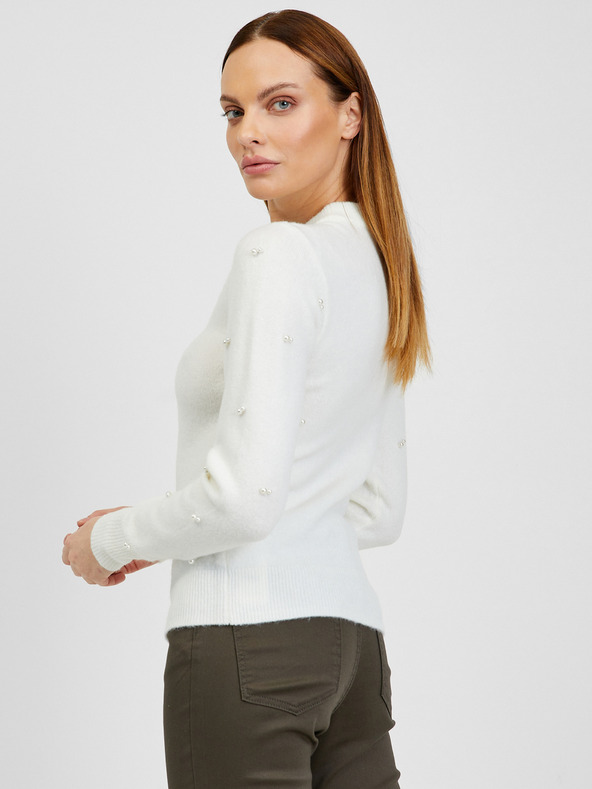 Orsay Bílý dámský svetr s ozdobnými detaily ORSAY