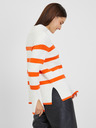 Orsay Oranžovo-bílý dámský pruhovaný svetr ORSAY