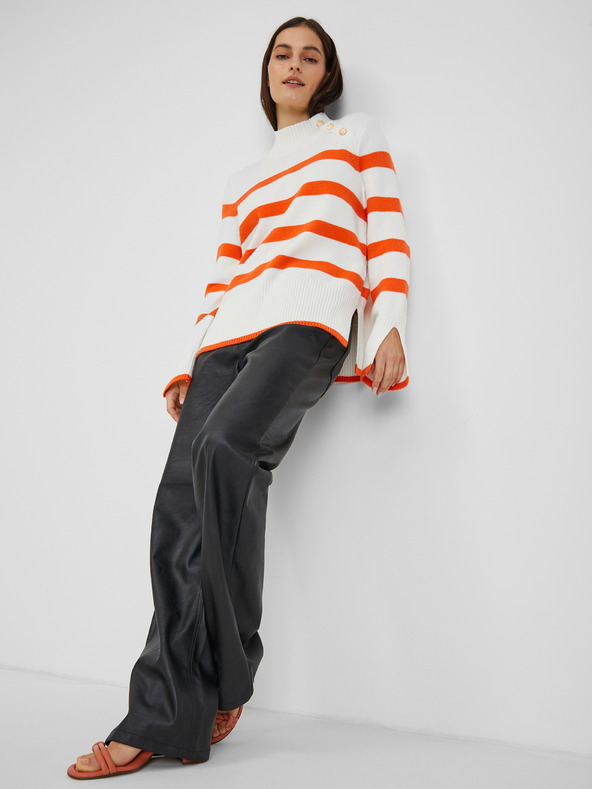 Orsay Oranžovo-bílý dámský pruhovaný svetr ORSAY