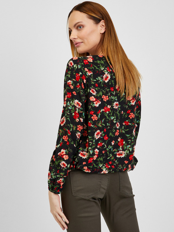 Orsay Červeno-černá dámská květovaná halenka ORSAY