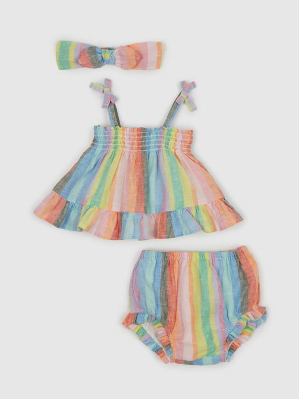 GAP Baby lněný pruhovaný outfit GAP