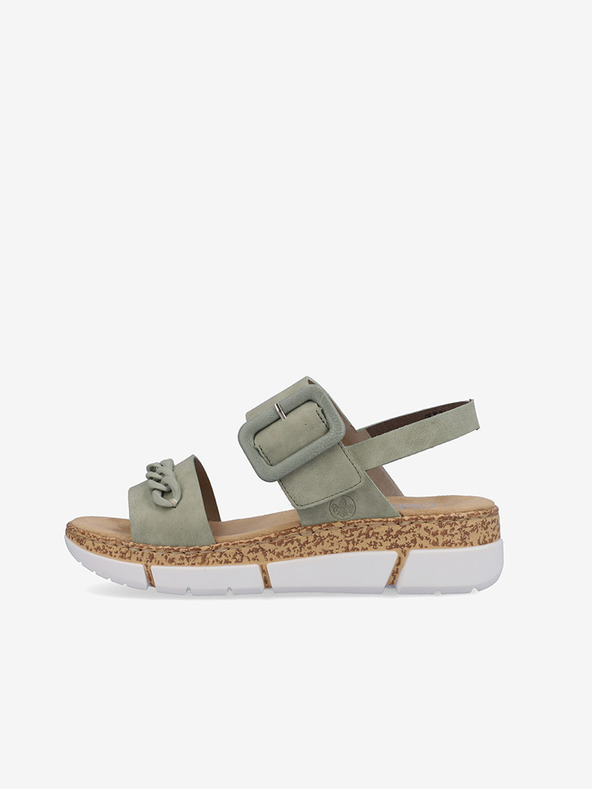 Rieker Khaki dámské sandály na platformě Rieker