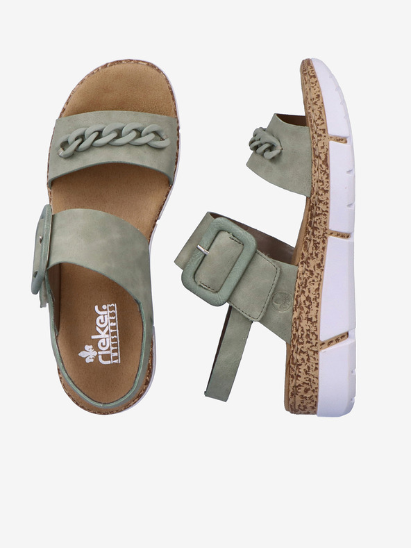 Rieker Khaki dámské sandály na platformě Rieker