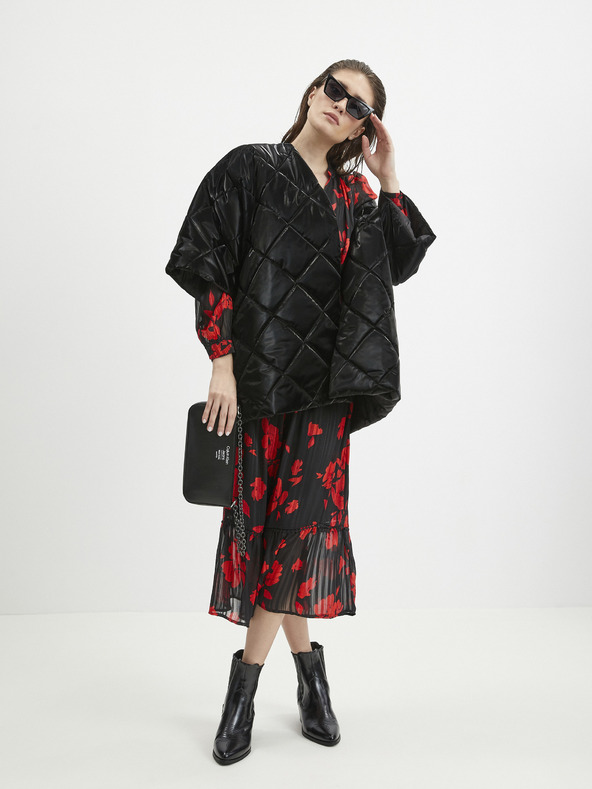 Orsay Červeno-černé dámské květované šaty ORSAY