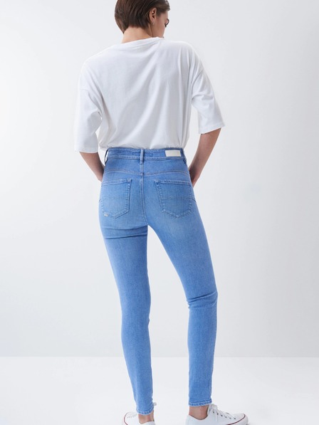 Salsa Jeans Modré dámské skinny fit džíny s potrhaným efektem Salsa Jeans Secret Glamour