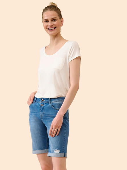 Orsay Modré džínové kraťasy s potrhaným efektem ORSAY