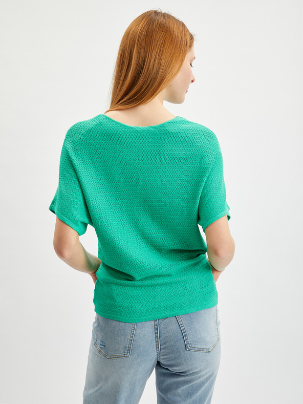 Orsay Světle zelený dámský svetr s krátkým rukávem ORSAY