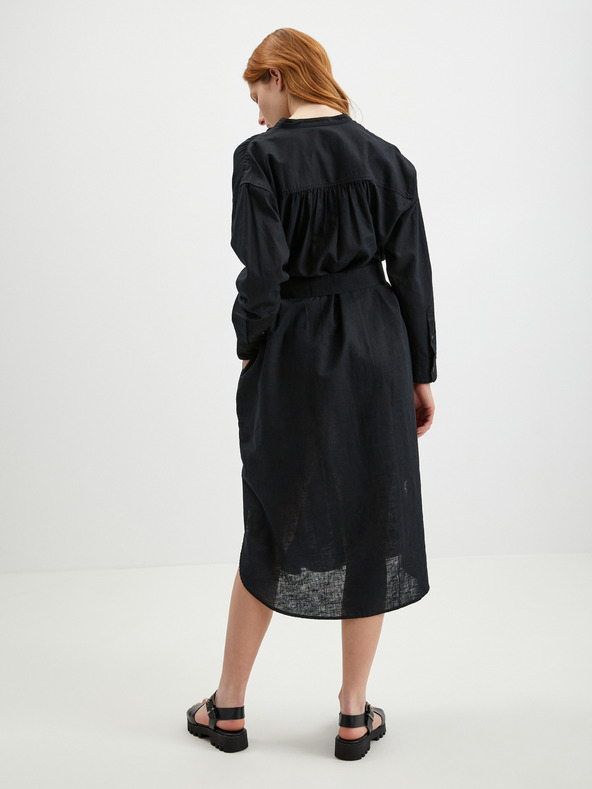 GAP Lněné košilové midi šaty GAP