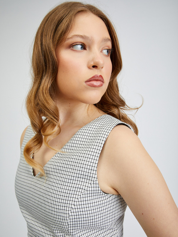 Orsay Šedo-černé dámské kostkované šaty ORSAY