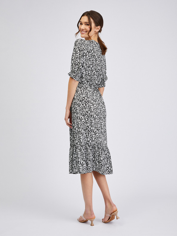 Orsay Bílo-černé dámské květované šaty ORSAY