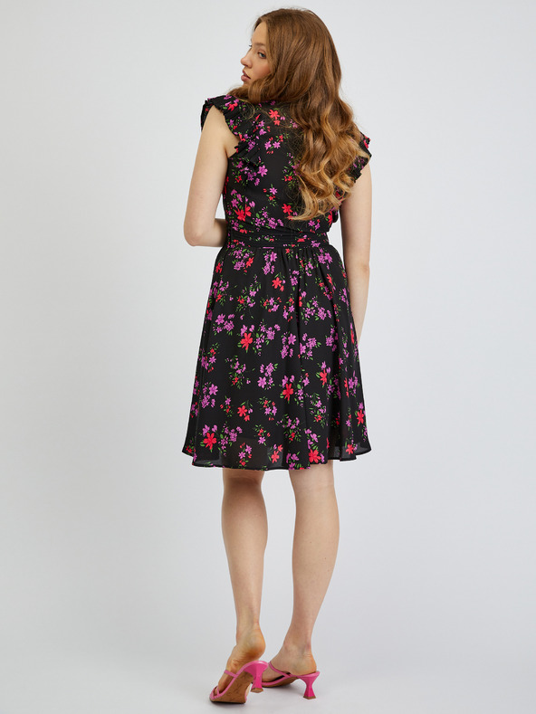 Orsay Černé dámské květované šaty ORSAY
