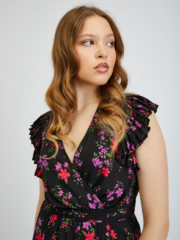 Orsay Černé dámské květované šaty ORSAY