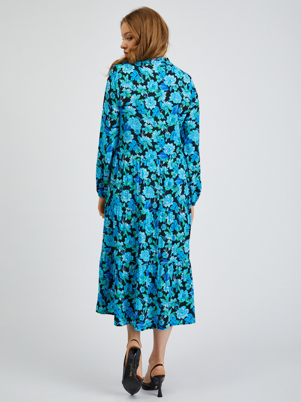 Orsay Černo-modré dámské vzorované šaty ORSAY