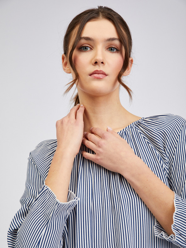 Orsay Tmavě modrá dámská pruhovaná halenka ORSAY