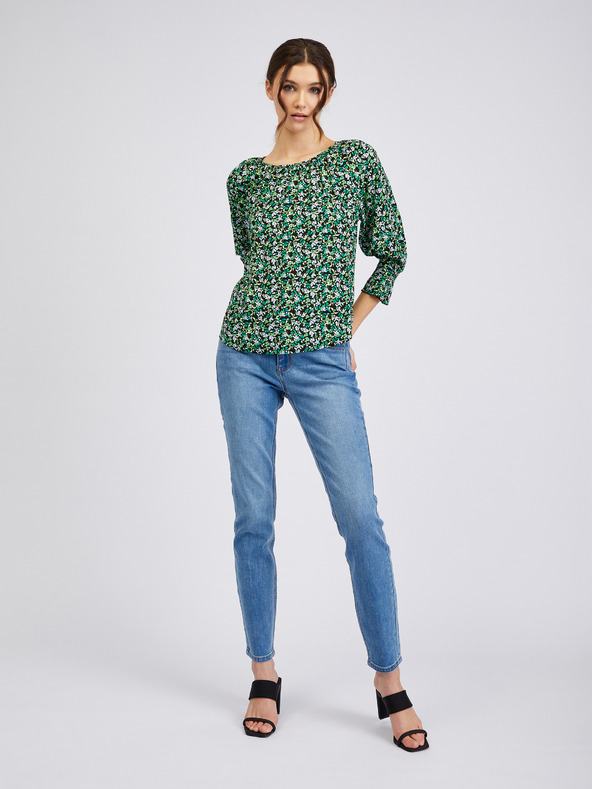 Orsay Zelená dámská vzorovaná halenka ORSAY