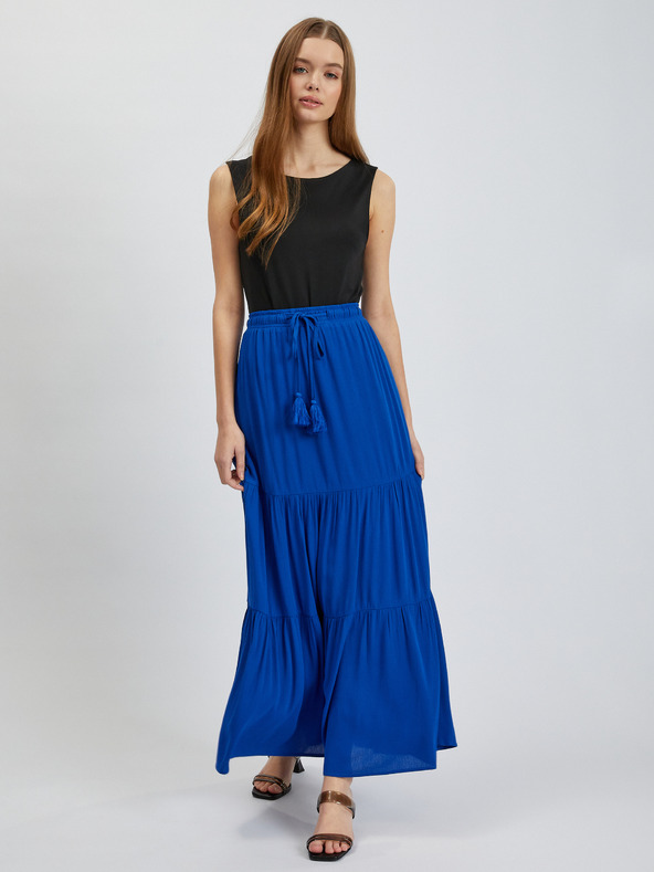 Orsay Modrá dámská maxi sukně ORSAY