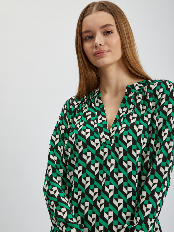 Orsay Bílo-zelená dámská vzorovaná halenka ORSAY