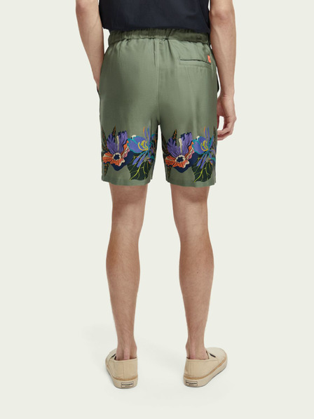 Scotch & Soda Tmavě zelené pánské vzorované kraťasy Scotch & Soda