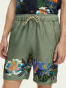 Scotch & Soda Tmavě zelené pánské vzorované kraťasy Scotch & Soda
