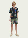 Scotch & Soda Tmavě zelené pánské vzorované kraťasy Scotch & Soda