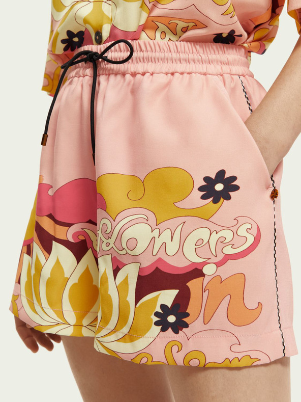 Scotch & Soda Meruňkové dámské vzorované kraťasy Scotch & Soda