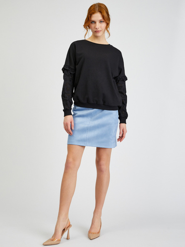 Orsay Černý dámský svetr s ozdobnými rukávy ORSAY