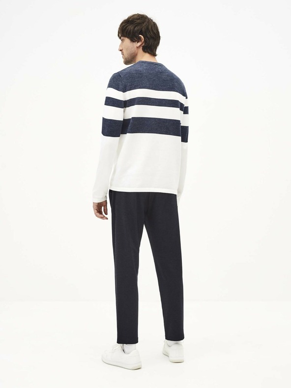 Celio Bílo-modrý pánský pruhovaný svetr Celio